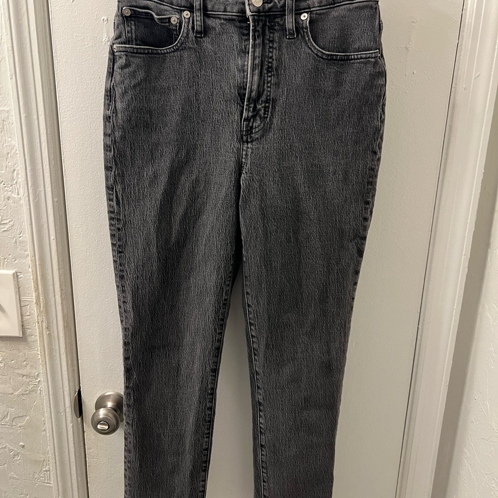 Madewell The Curvy Perfect Vintage Jean Black Wash High Rise Crop Jeans Size 27